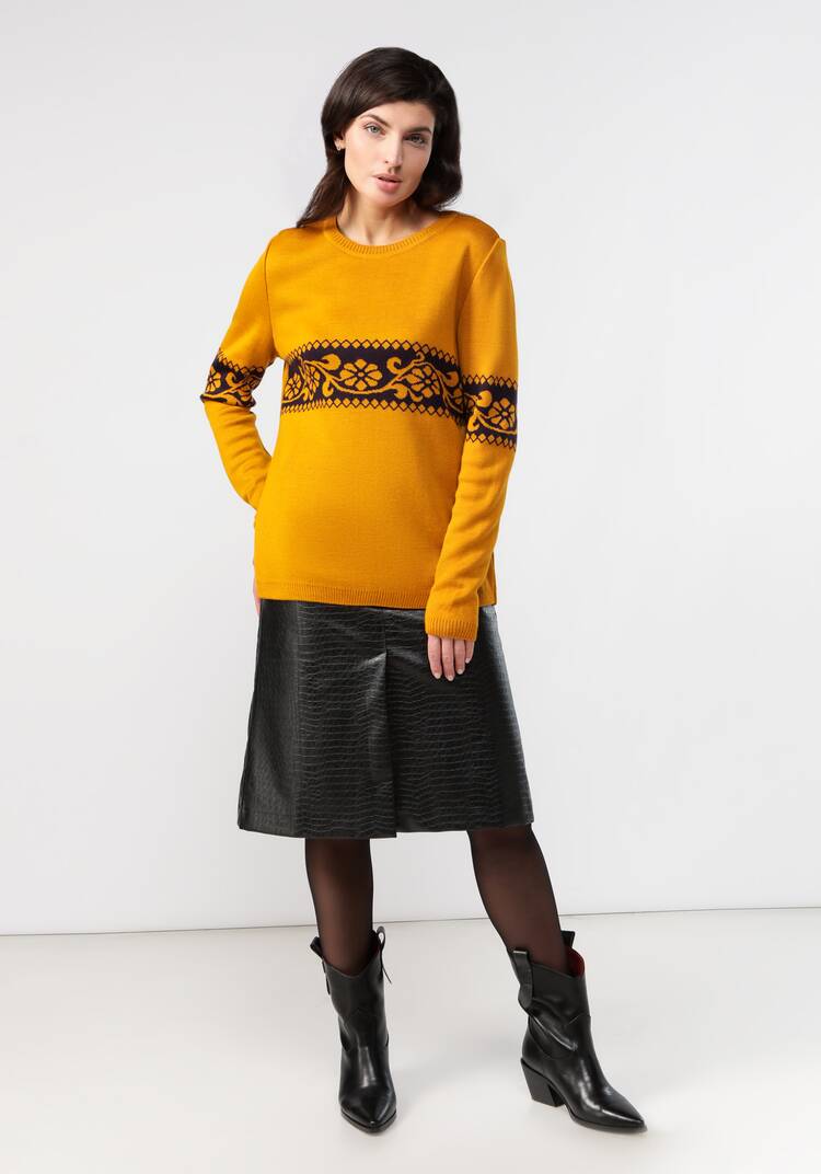 Джемпер женский с рисунком по груди и рукавам шир.  750, рис. 14