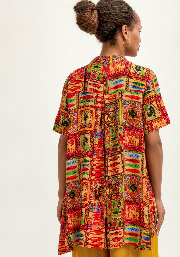 Блуза хлопковая с этническим рисунком шир.  750, рис. 11