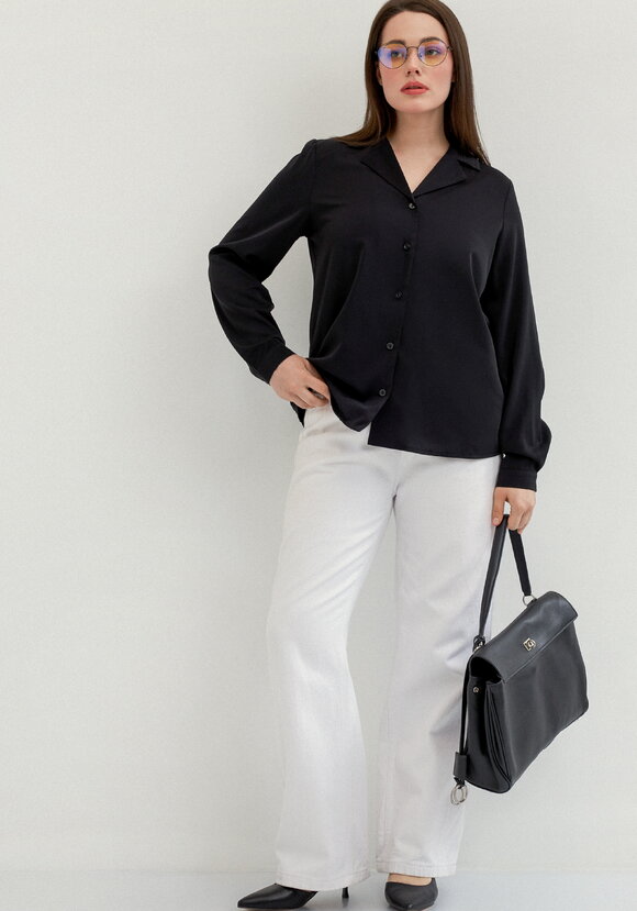 Блуза с отложным воротником с пуговицами шир.  580, рис. 25