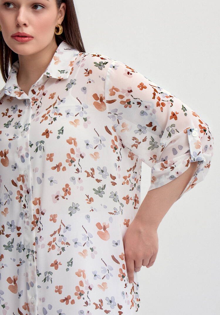 Рубашка с флористическим принтом шир.  750, рис. 30