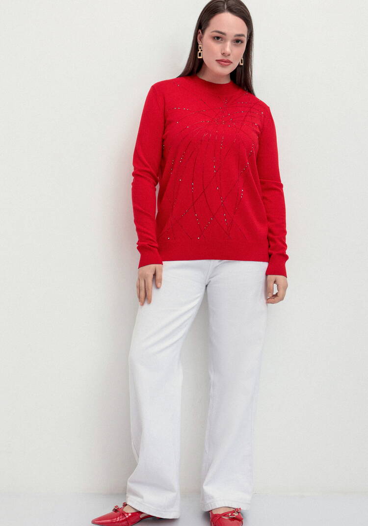 Джемпер с абстрактными полосками из страз шир.  750, рис. 14