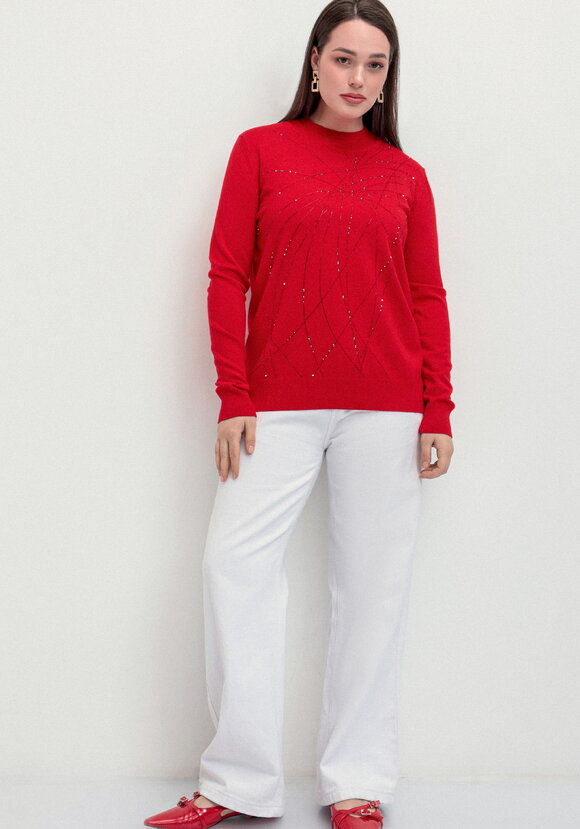 Джемпер с абстрактными полосками из страз шир.  580, рис. 14