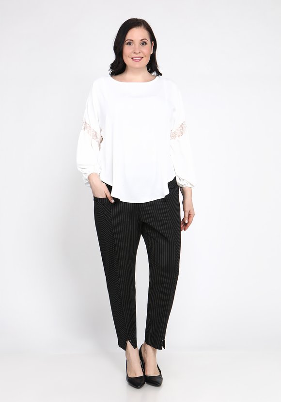 Блуза свободного силуэта с кружевом шир.  580, рис. 1