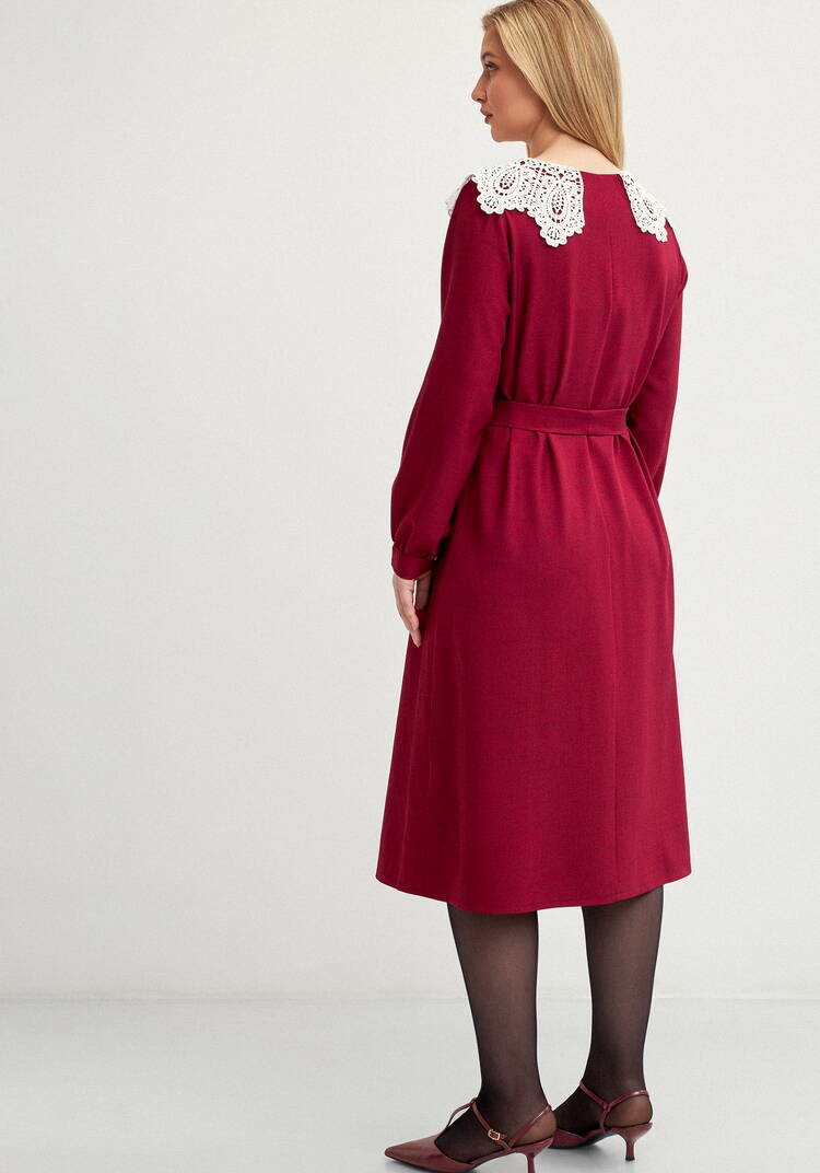 Платье свободного кроя с кружевным воротником шир.  750, рис. 3