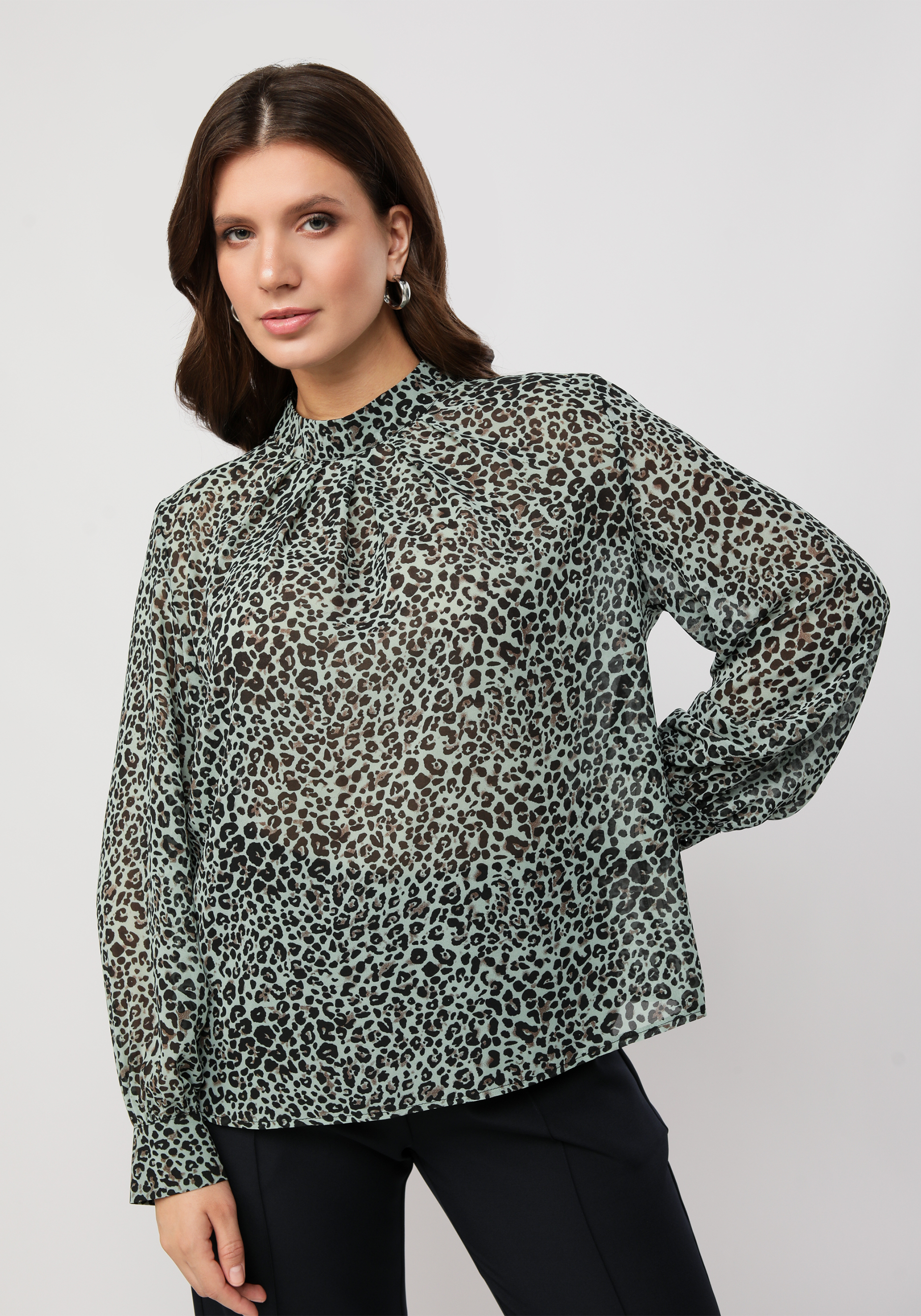 Блуза с принтом "леопард"