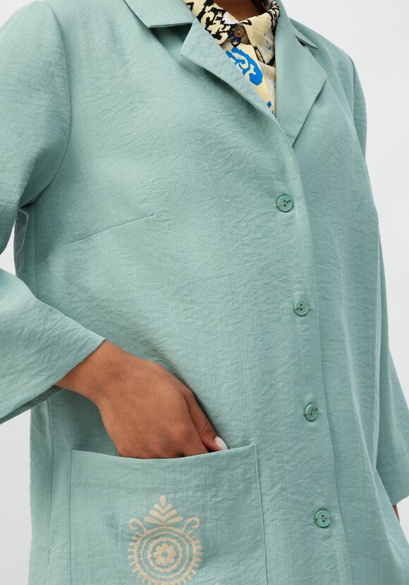 Кардиган с принтом на пуговицах шир.  580, рис. 5