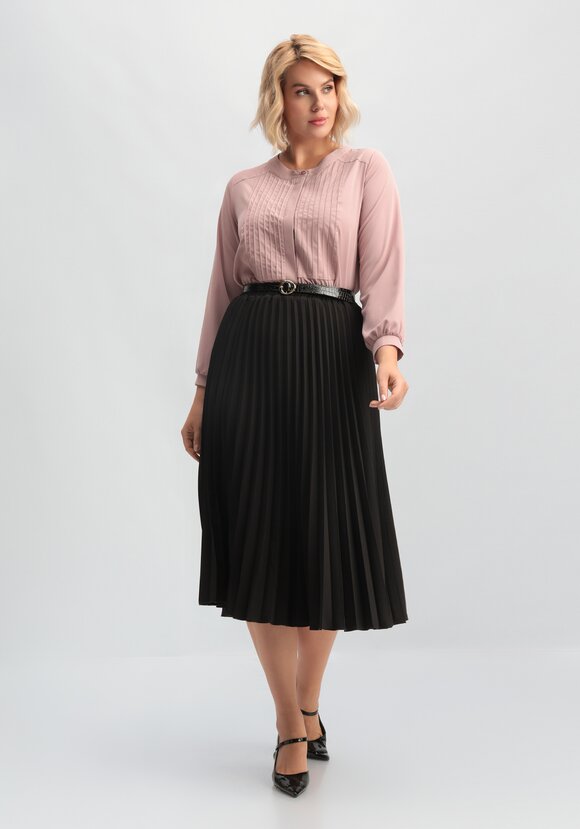 Блуза на пуговицах с декоративными складками шир.  580, рис. 16