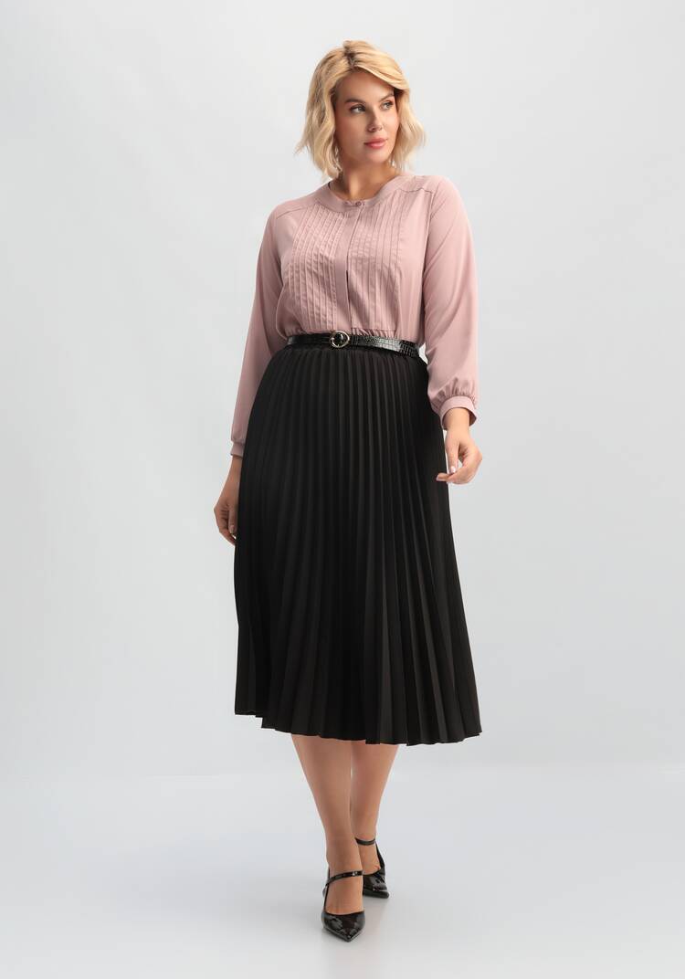 Блуза на пуговицах с декоративными складками шир.  750, рис. 16