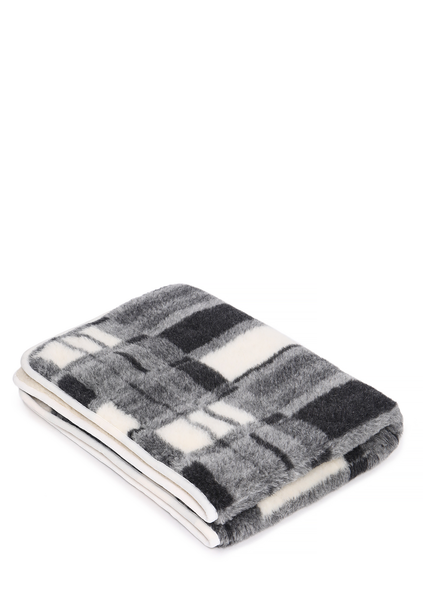 Одеяло из натуральной овечьей шерсти Alwero, цвет бело-серый, размер 100х140