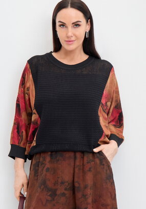 Джемпер Летучая мышь с принтом