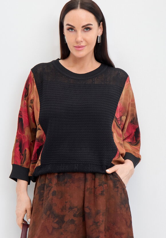 Джемпер Летучая мышь с принтом шир.  580, рис. 7