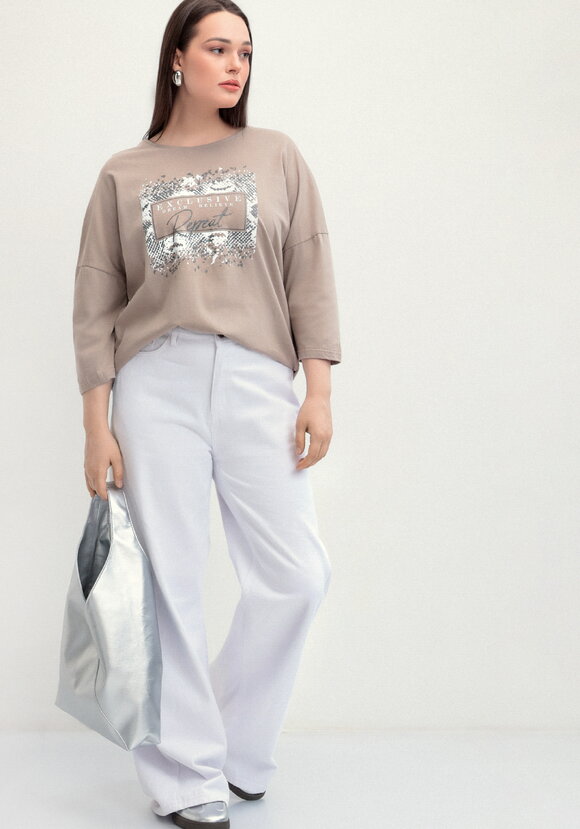 Туника с принтом на груди шир.  580, рис. 19