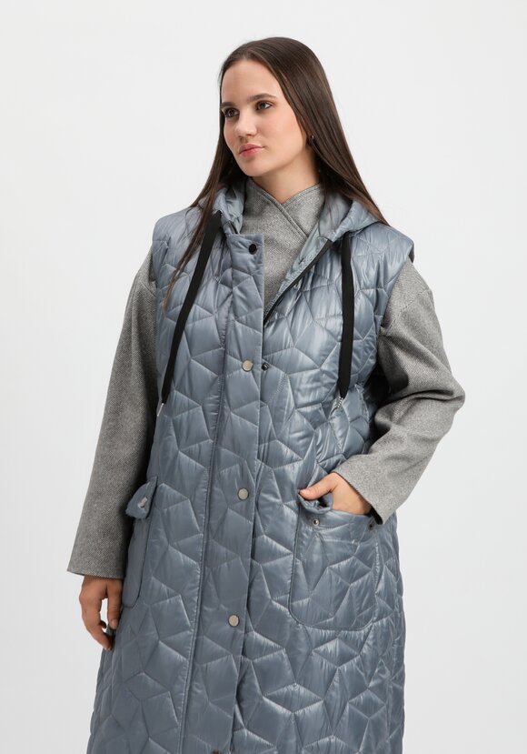 Жилет оверсайз удлинённый с капюшоном шир.  580, рис. 2