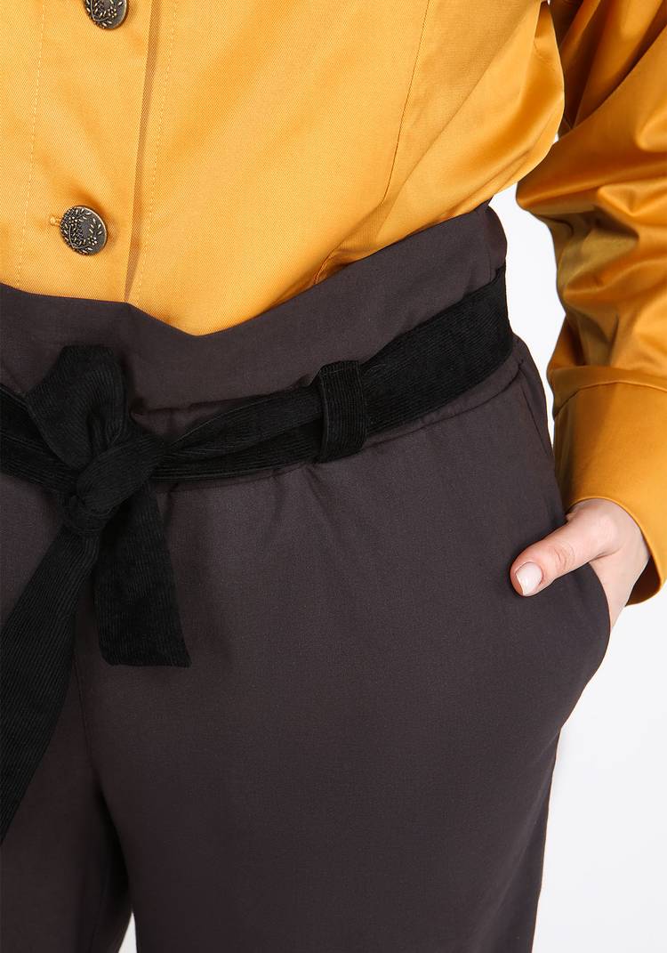 Брюки свободные с декоративным поясом шир.  750, рис. 4