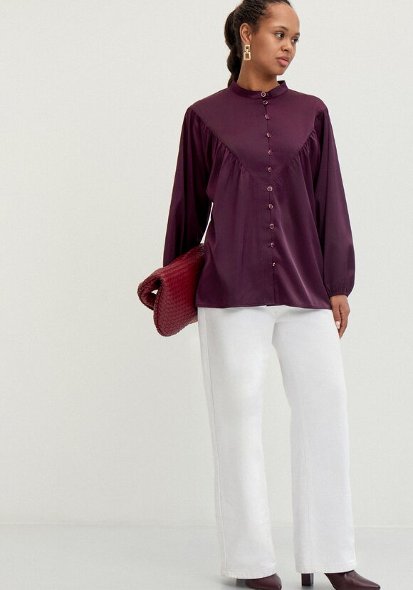 Блуза шелковая с кокеткой шир.  580, рис. 15