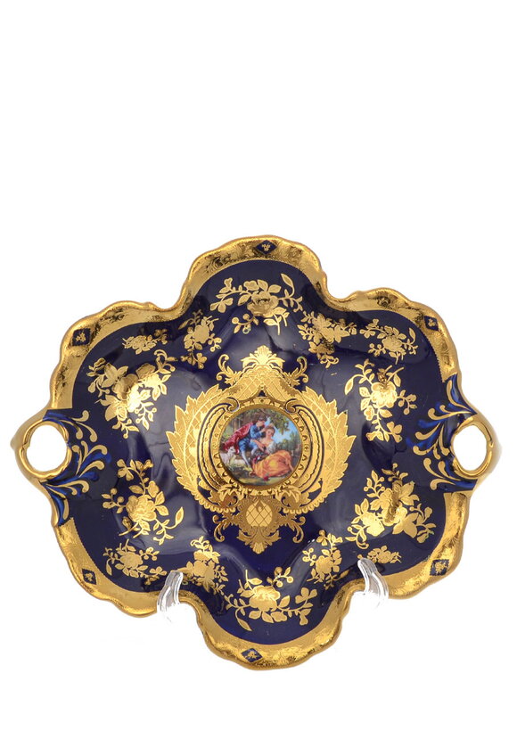 Фруктовница кобальтовая Влюблённая пара шир.  580, рис. 1