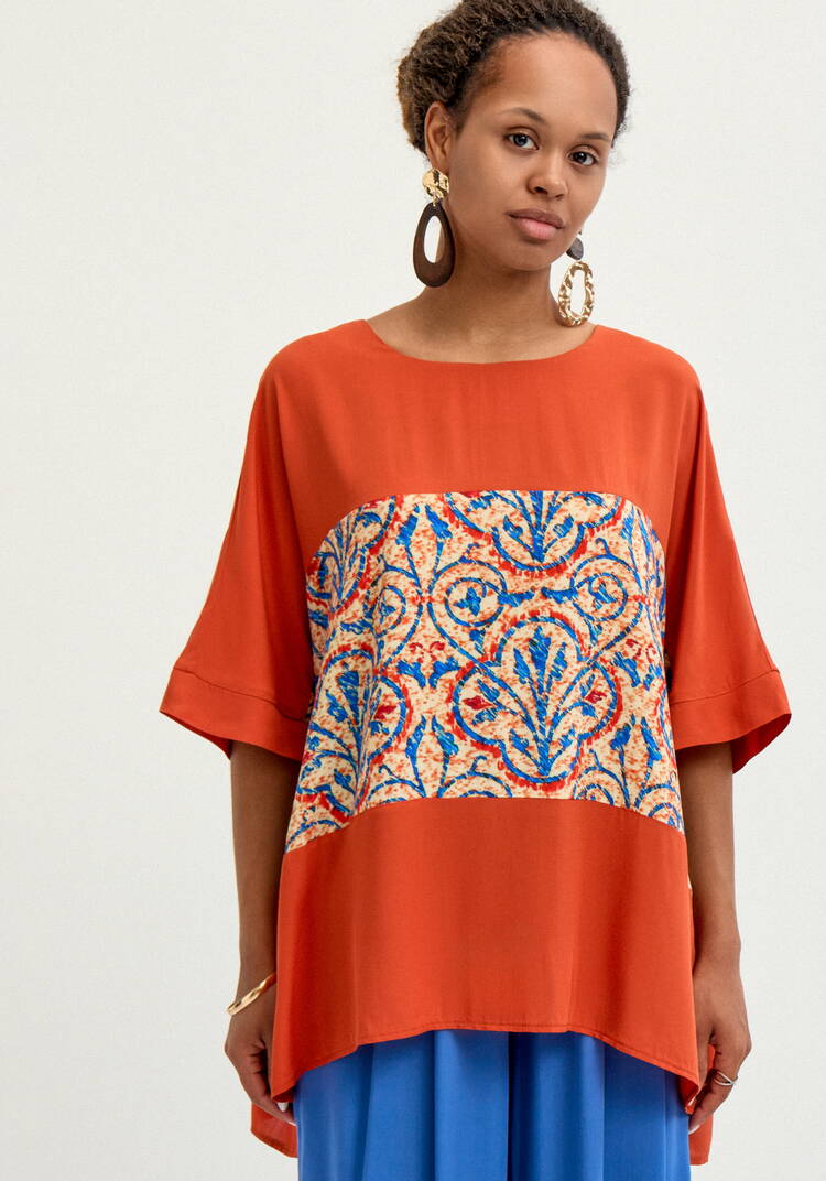 Блуза с принтом из штапеля шир.  750, рис. 20