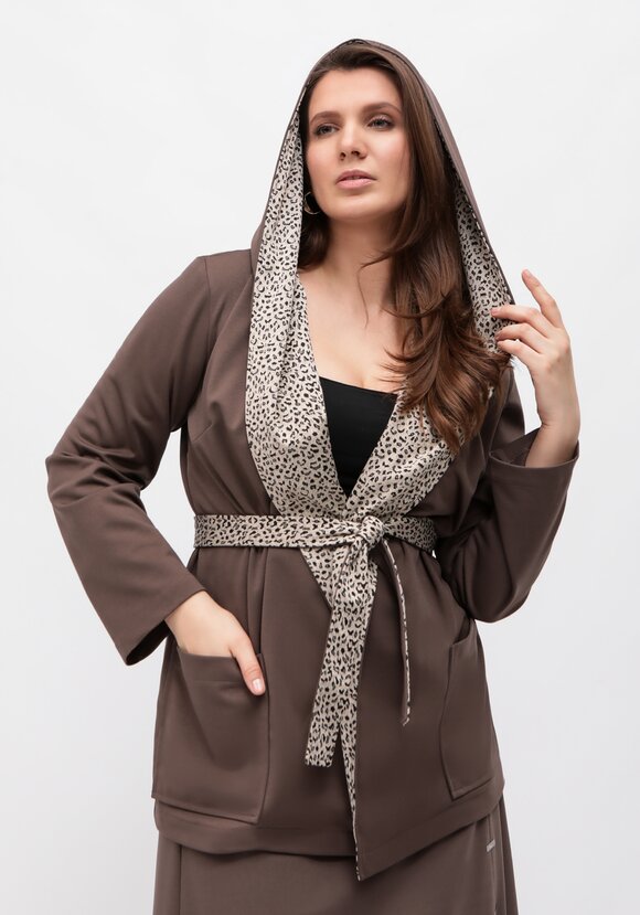 Кардиган с леопардовым капюшоном шир.  580, рис. 15