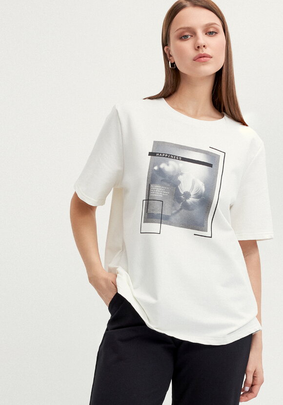 Костюм с флористическим принтом на футболке шир.  580, рис. 11