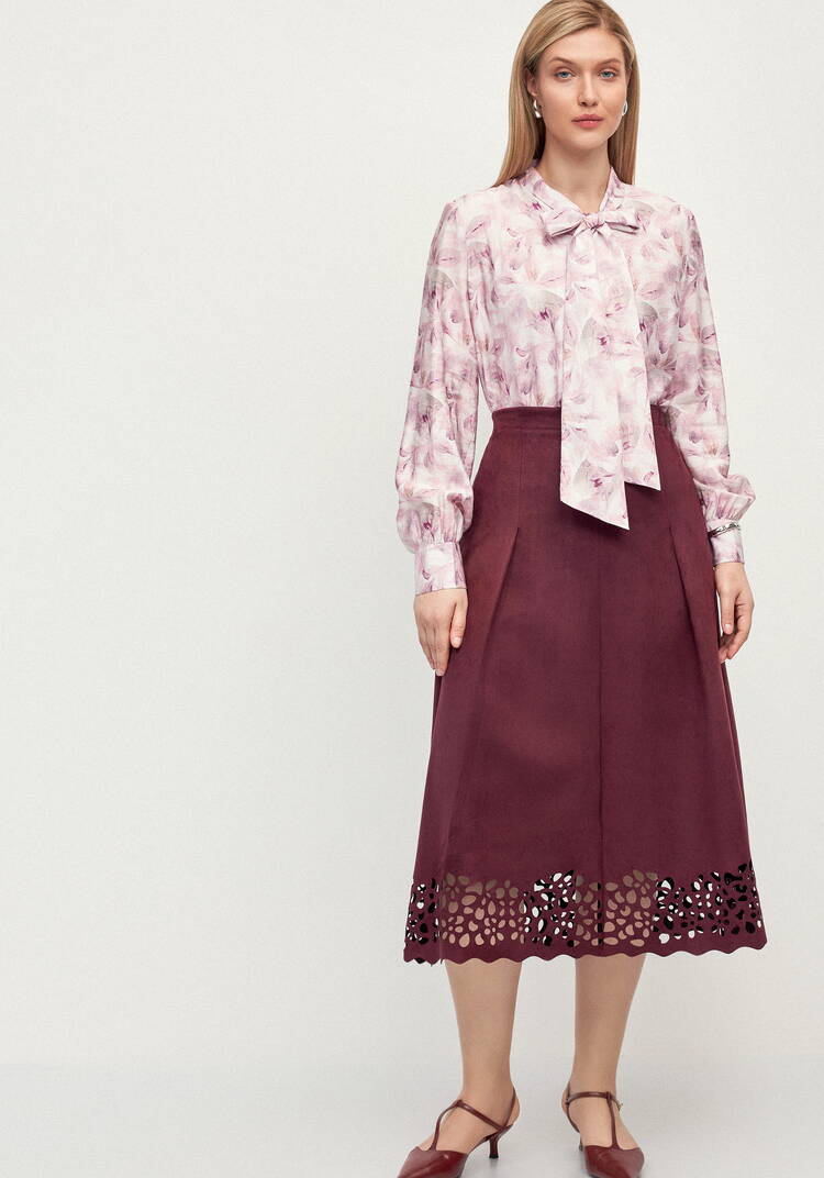 Юбка замшевая с ажурным узором Агата шир.  750, рис. 14