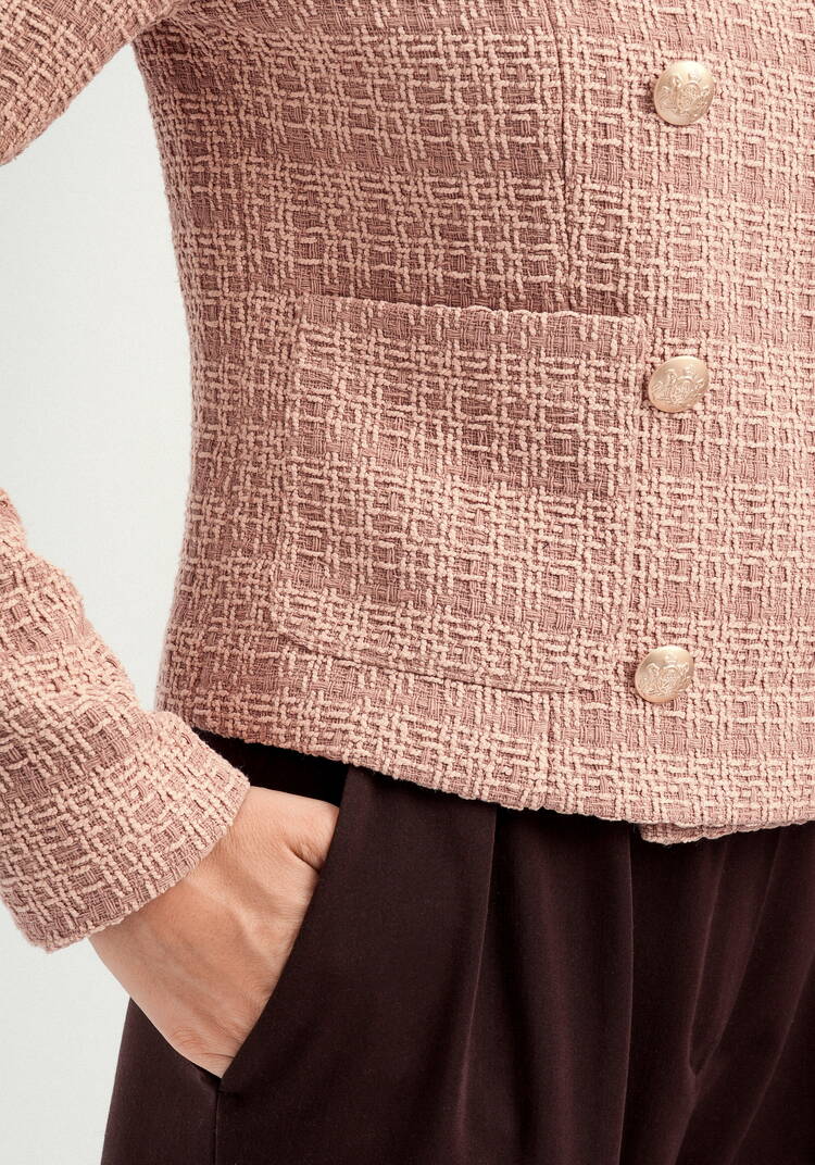 Пиджак двубортный твидовый шир.  750, рис. 6