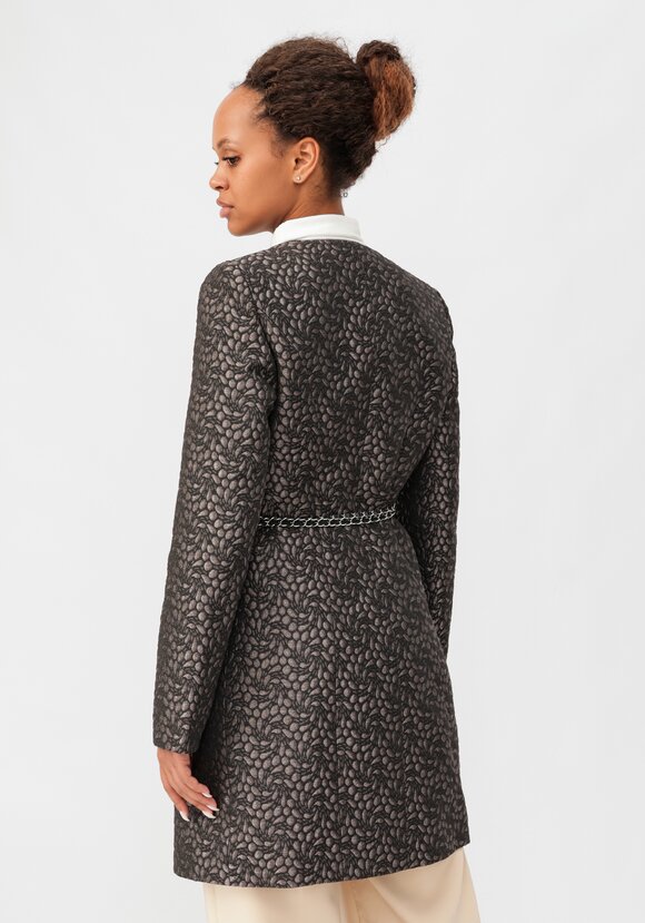 Жаккардовое пальто без воротника шир.  580, рис. 3