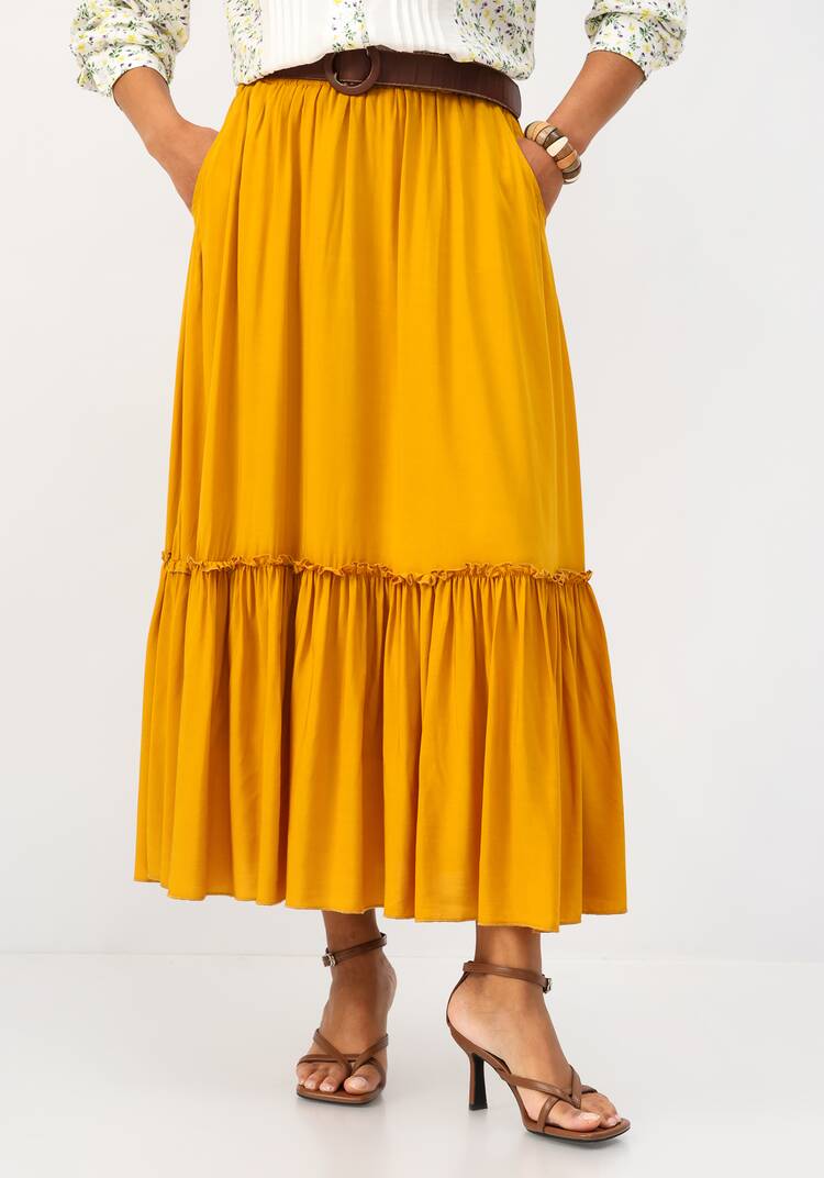 Юбка с воланом с резинкой на талии шир.  750, рис. 16