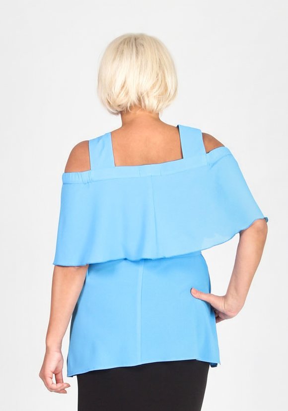 Блуза с воланом и поясом на талии шир.  580, рис. 7