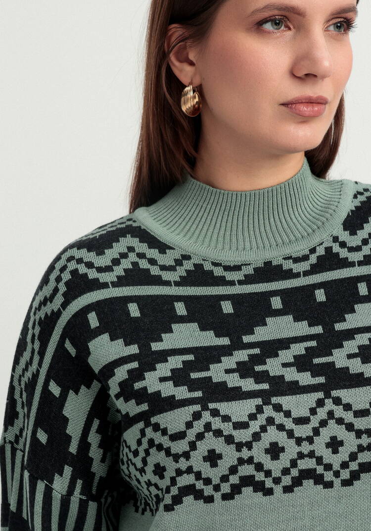 Свитер с геометрическим орнаментом шир.  750, рис. 21