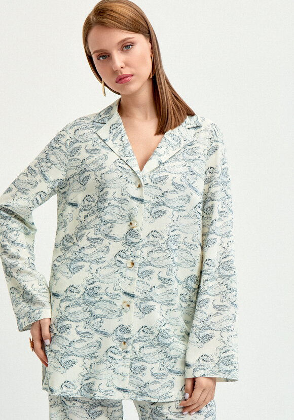 Рубашка с длинным рукавом изо льна шир.  580, рис. 16