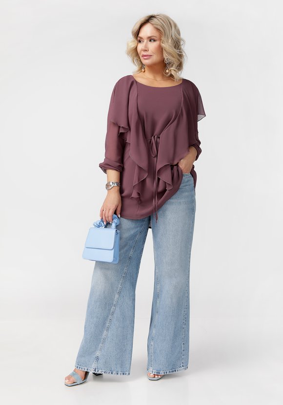 Туника удлиненная с широким воротником шир.  580, рис. 13