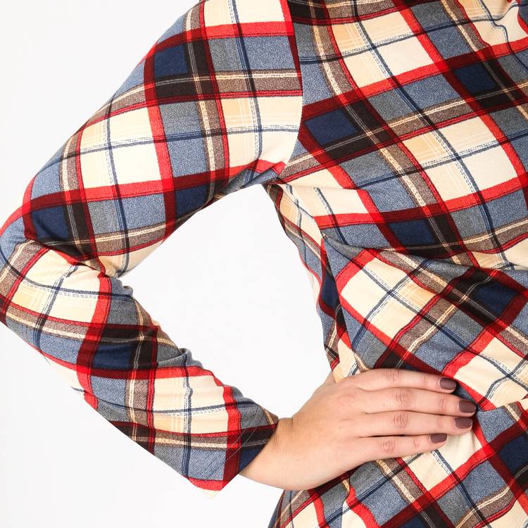 Платье-миди с принтом клетка шир.  750, рис. 4