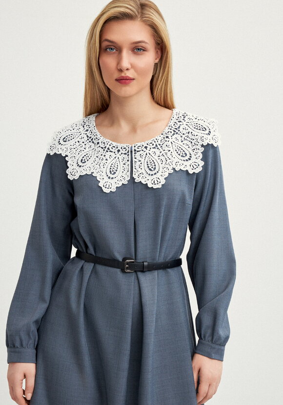Платье свободного кроя с кружевным воротником шир.  580, рис. 11