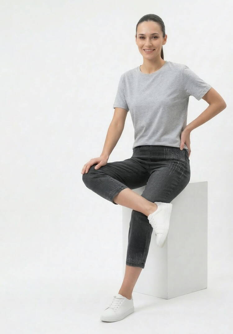 Брюки 7/8 со стразами шир.  750, рис. 13