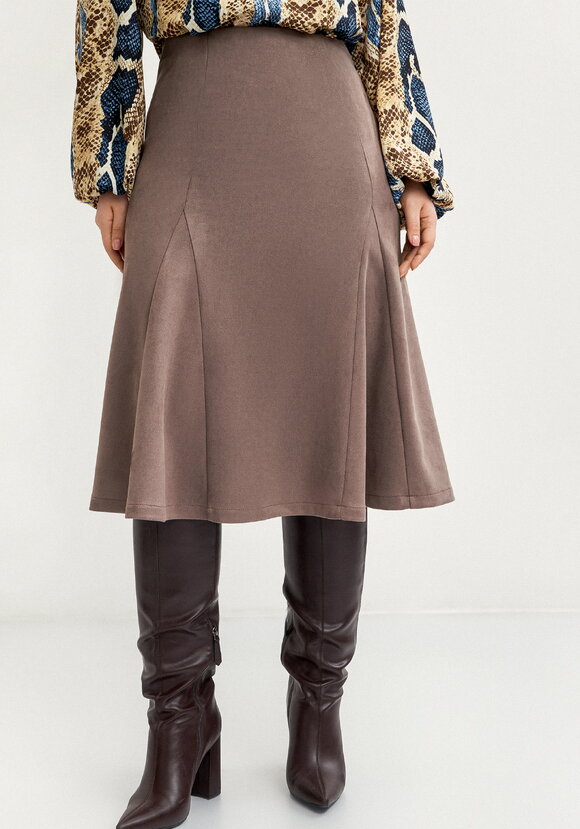 Юбка-годе из эко-замши шир.  580, рис. 4