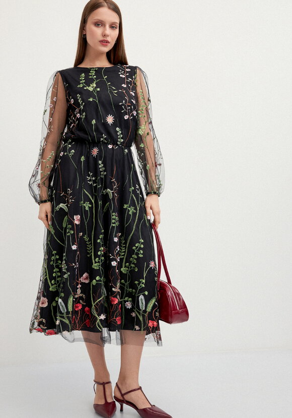 Платье с вышивкой по сетке шир.  580, рис. 8