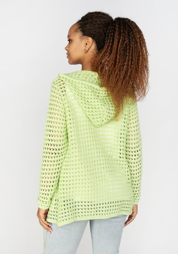 Кардиган вязаный с капюшоном на молнии шир.  580, рис. 20