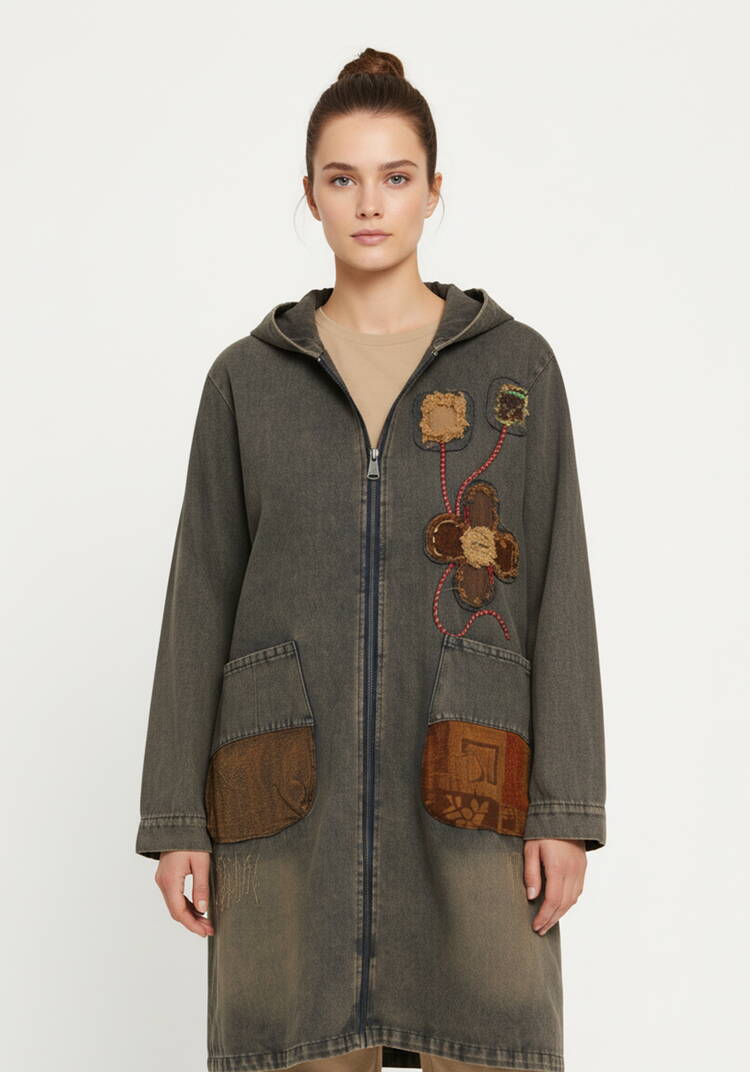 Куртка джинсовая с нашивками шир.  750, рис. 4