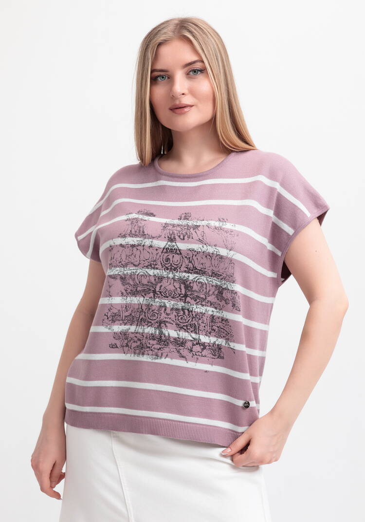 Блуза в полоску с рисунком шир.  750, рис. 24