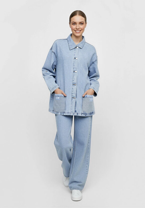 Джинсовая куртка со стразами Асеня шир.  580, рис. 2