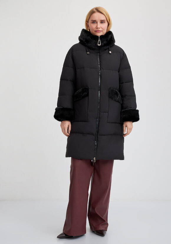 Пальто с меховой опушкой под норку шир.  580, рис. 3