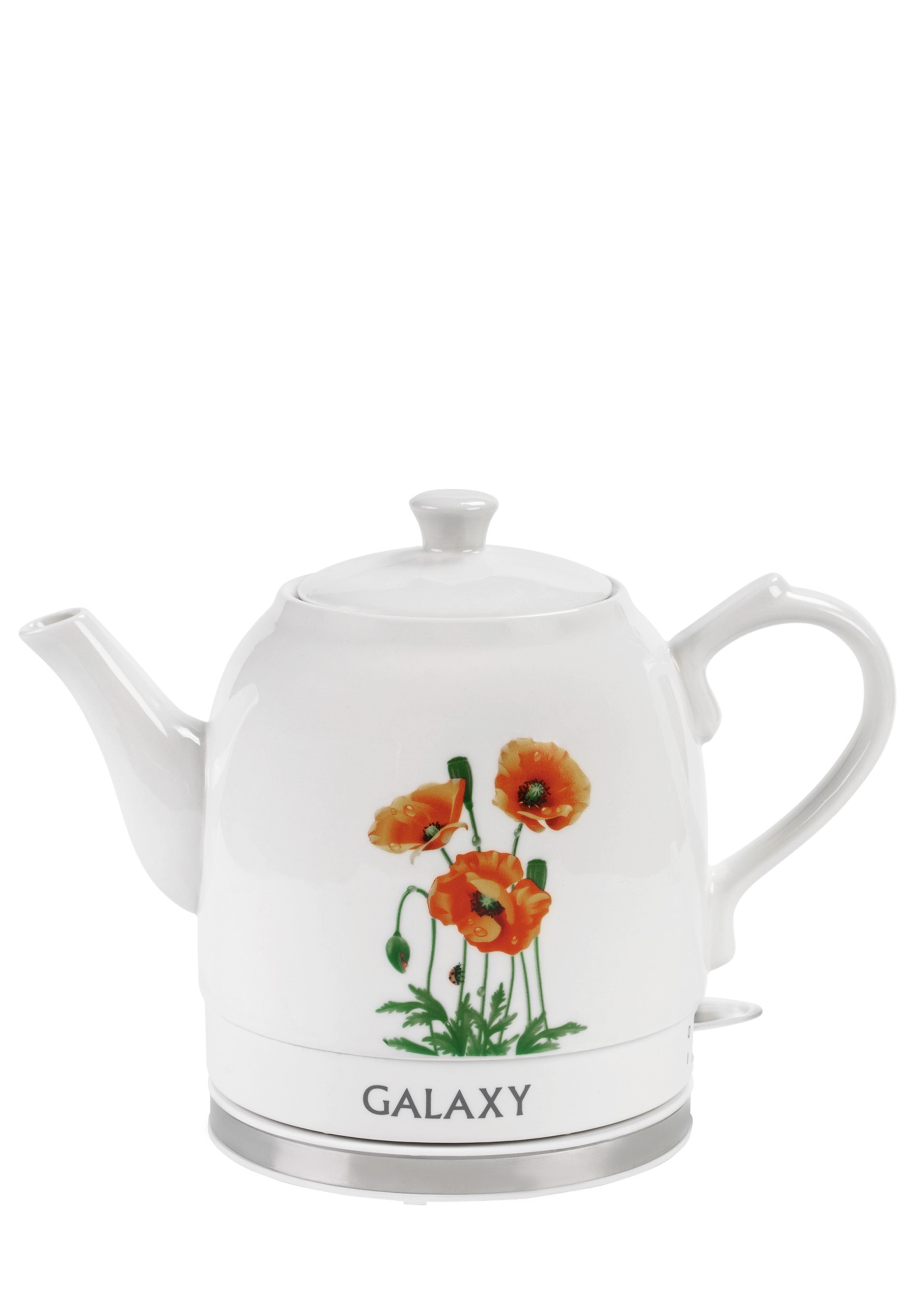 Электрический чайник с керамическим корпусом Galaxy, цвет белый - фото 2