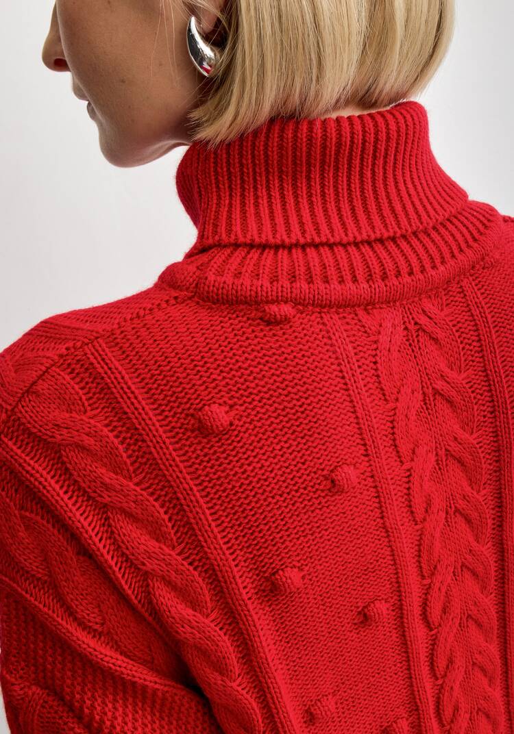 Джемпер с высокой горловиной и косами шир.  750, рис. 28