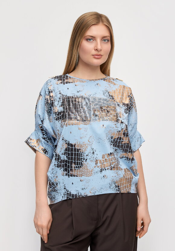Блуза с блестящим принтом Эльвира шир.  580, рис. 4