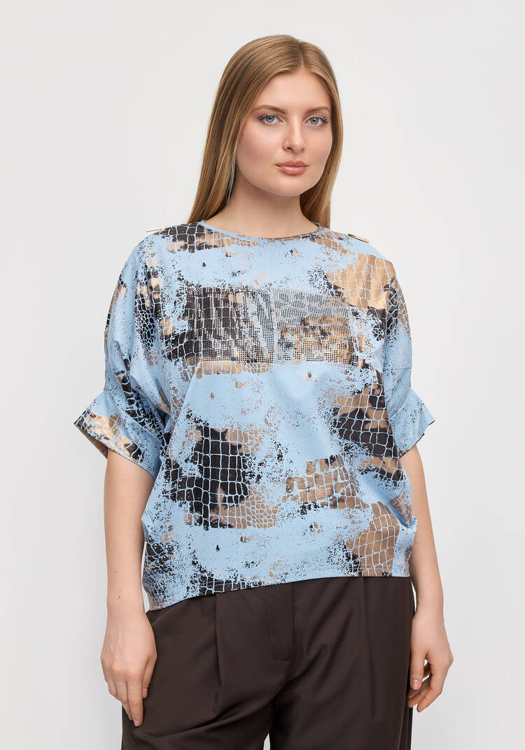 Блуза с блестящим принтом Эльвира шир.  750, рис. 4