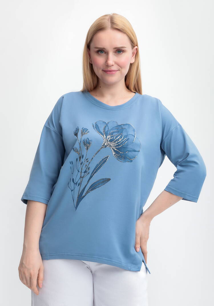 Блуза с принтом цветка и рукавом 3/4 шир.  750, рис. 13