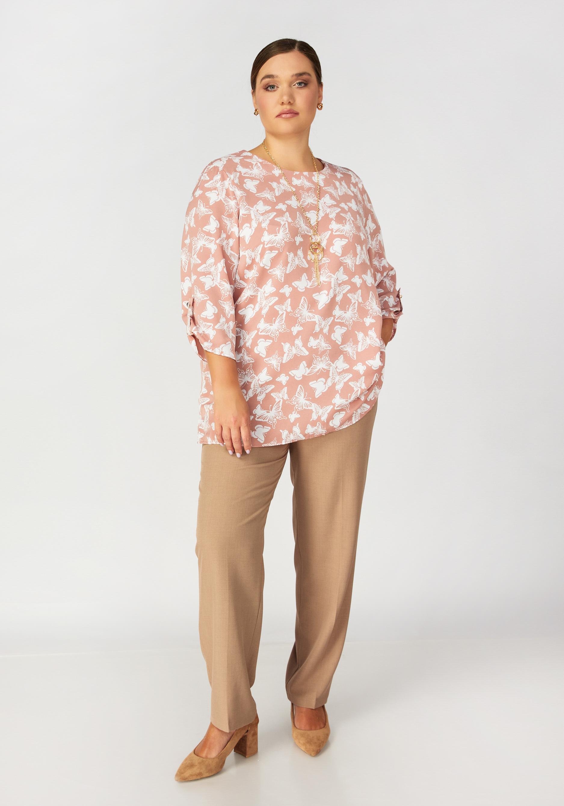 Блуза с рукавом 3/4 "Ева" Unit, цвет розовый, размер 60 - фото 4