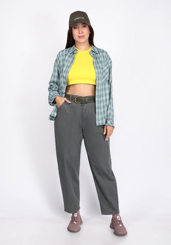 Рубашка из хлопка в клетку шир.  580, рис. 5