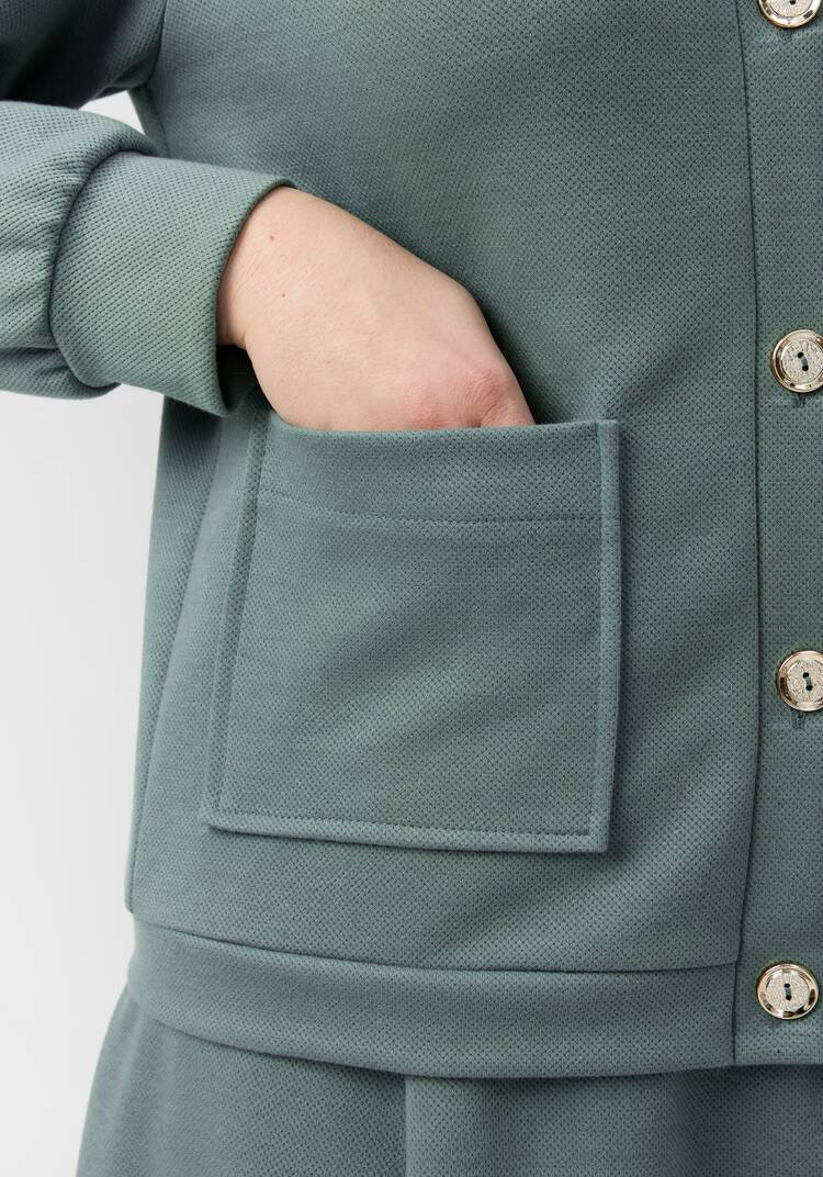 Кардиган на пуговицах однотонный шир.  750, рис. 5