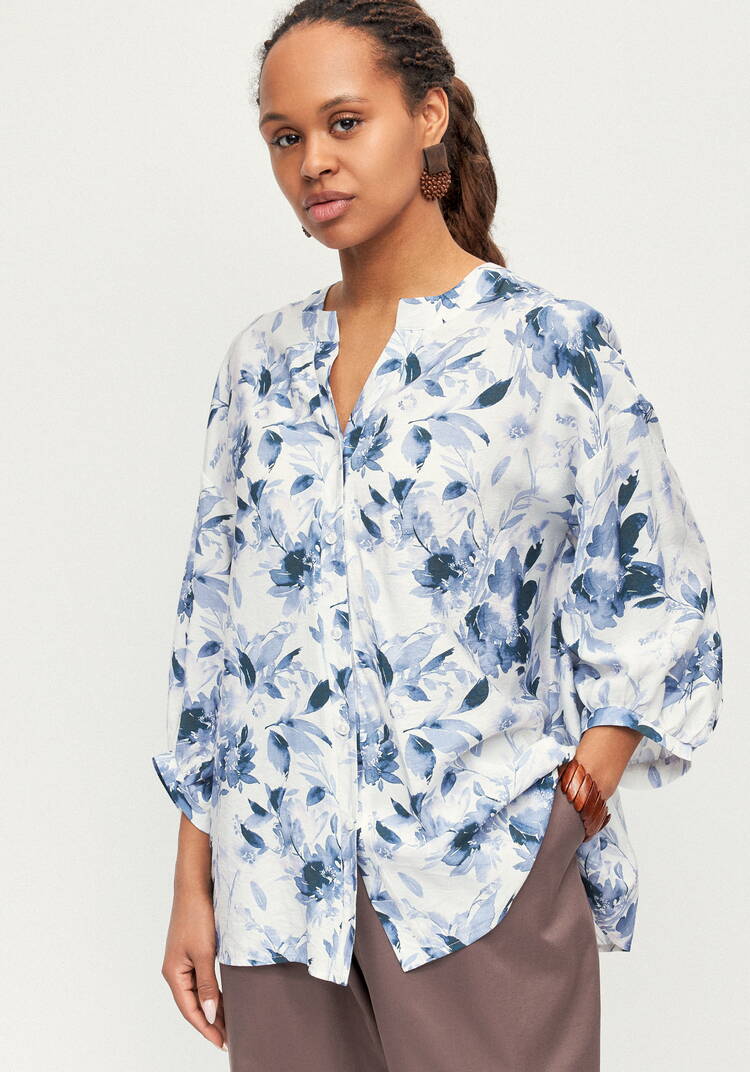 Блуза изо льна с принтом Эмилия шир.  750, рис. 9